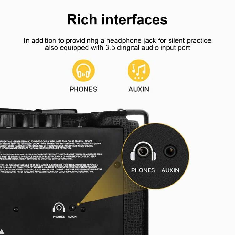 Усилитель для бас-гитары Coolmusic TS112, комбоусилитель для электрогитары и баса мощностью 30 Вт со встроенным чистым и дисторшн-овердрайвом, переключение двух тонов