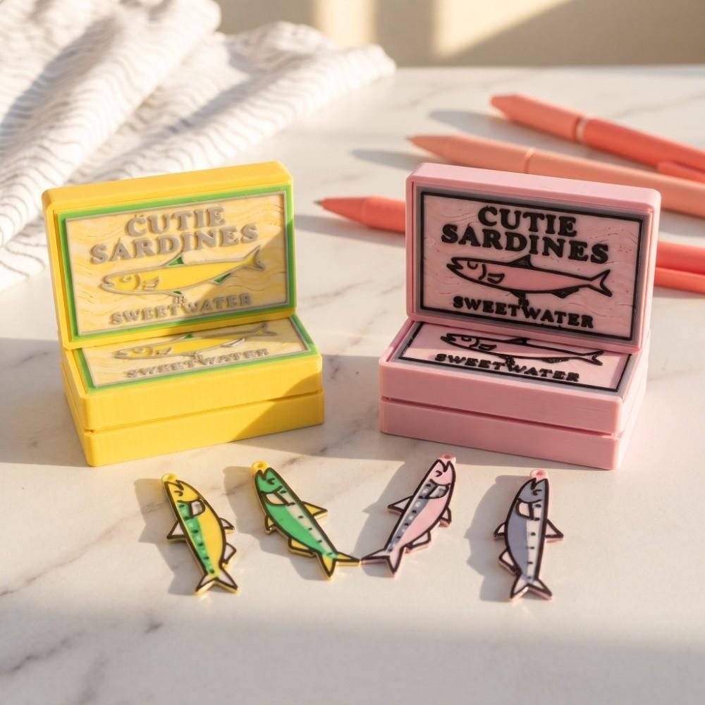 3D Printed Sardines Earrings Jewelry Box Headwear Ocean Animal Hair Clips Home Decor