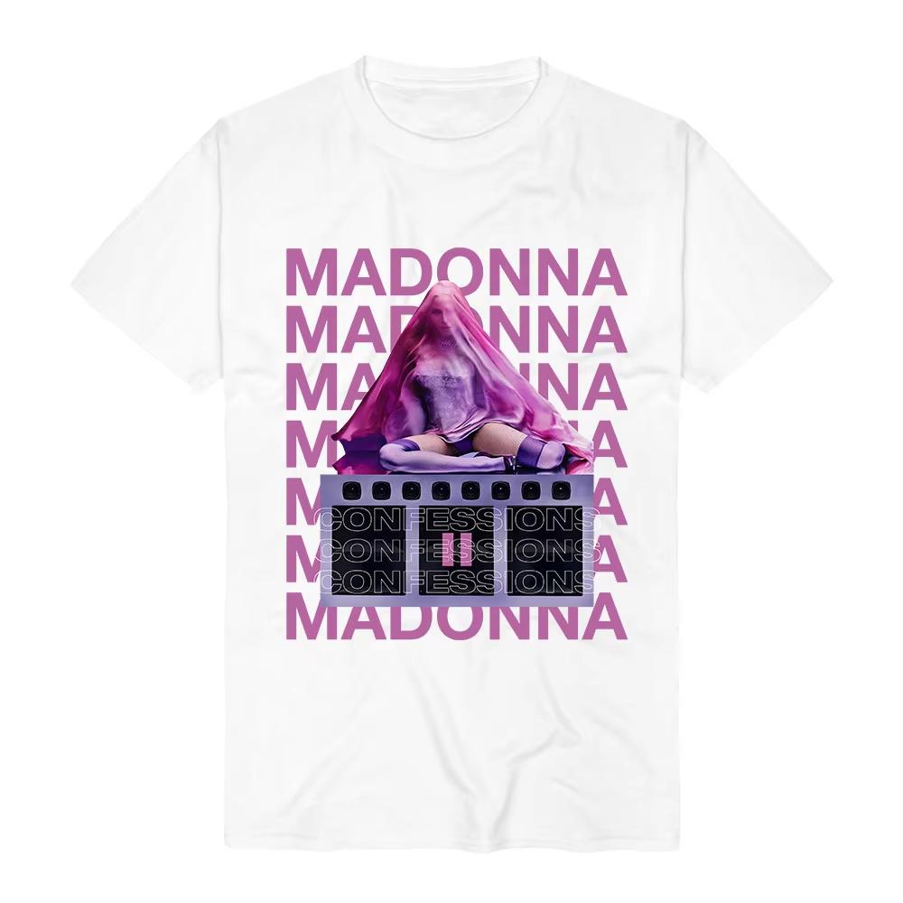 Women Streetwear Madonnaa CONFESSIONS II Tees Graphic Print Man's Clothing Casual Fashion Polyester T-shirt O-neck Design T Shirts