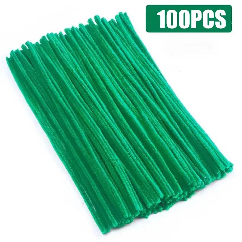 100/10Pcs DIY Plush Chenille Sticks Stem Pipe Cleaners Bending Plush Craft Wired Sticks Kids Educational DIY Decoration Supplies
