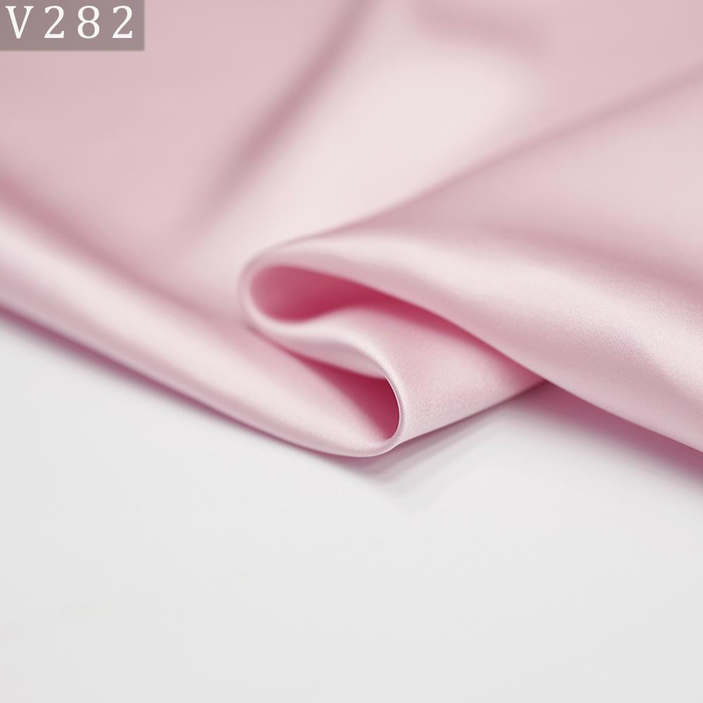 HYSK Natural Genuine Pure 100% Silk Crepe Satin Fabric Silk China Duchess Plain Brown by Meter for Dress Bedding Wedding