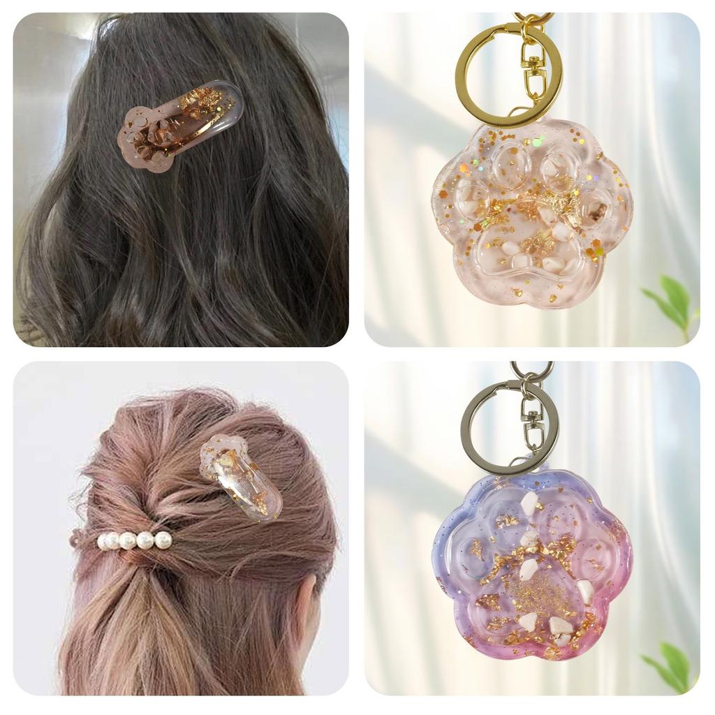 Силиконовая форма для кулона «Кошачьи лапки», жидкий песок, брелок, аксессуары, формы для эпоксидной смолы, ювелирные изделия для любителей рукоделия