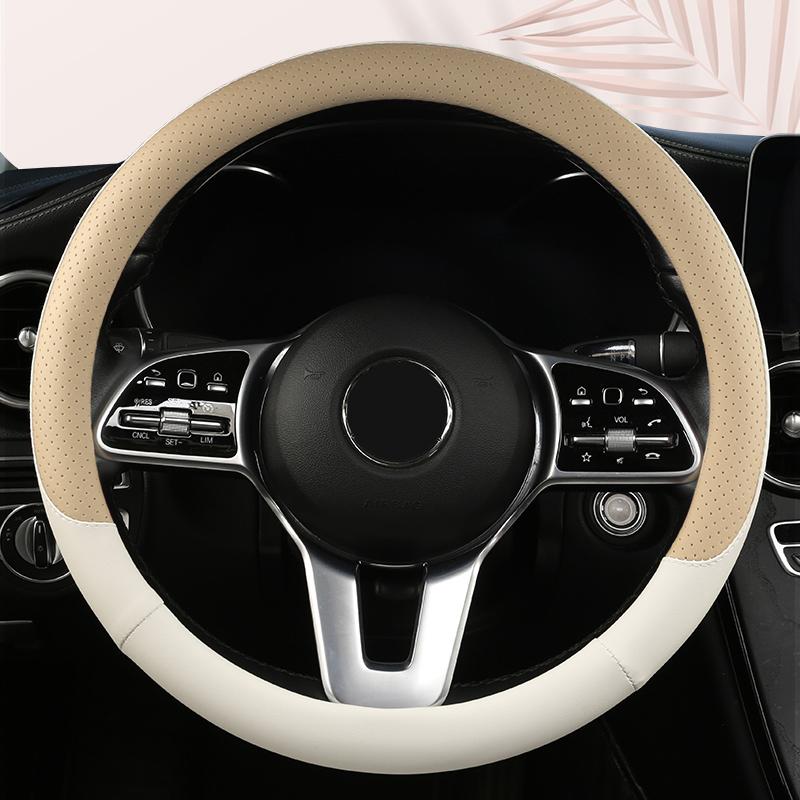 Car Anti-Slip Leather Steering Wheel Cover Universal Car Steering Wheel Protective Cover Fashion Style 38cm Shape O D