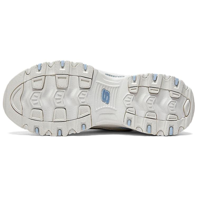 Skechers DLites 1.0 Удобные Универсальные Низкие Повседневные Кроссовки Женские Белый Синий 150547-WLB