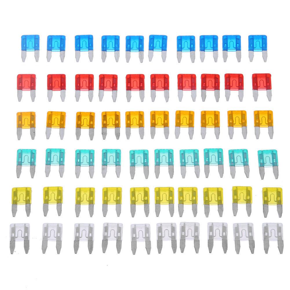 60-180pcs Mini Fuse Blade Auto Car Truck Mini Car Fuses Automotive Blade Type Micro Fuse 5A 10A 15A 20A 25A 30A Mixed Set Kit