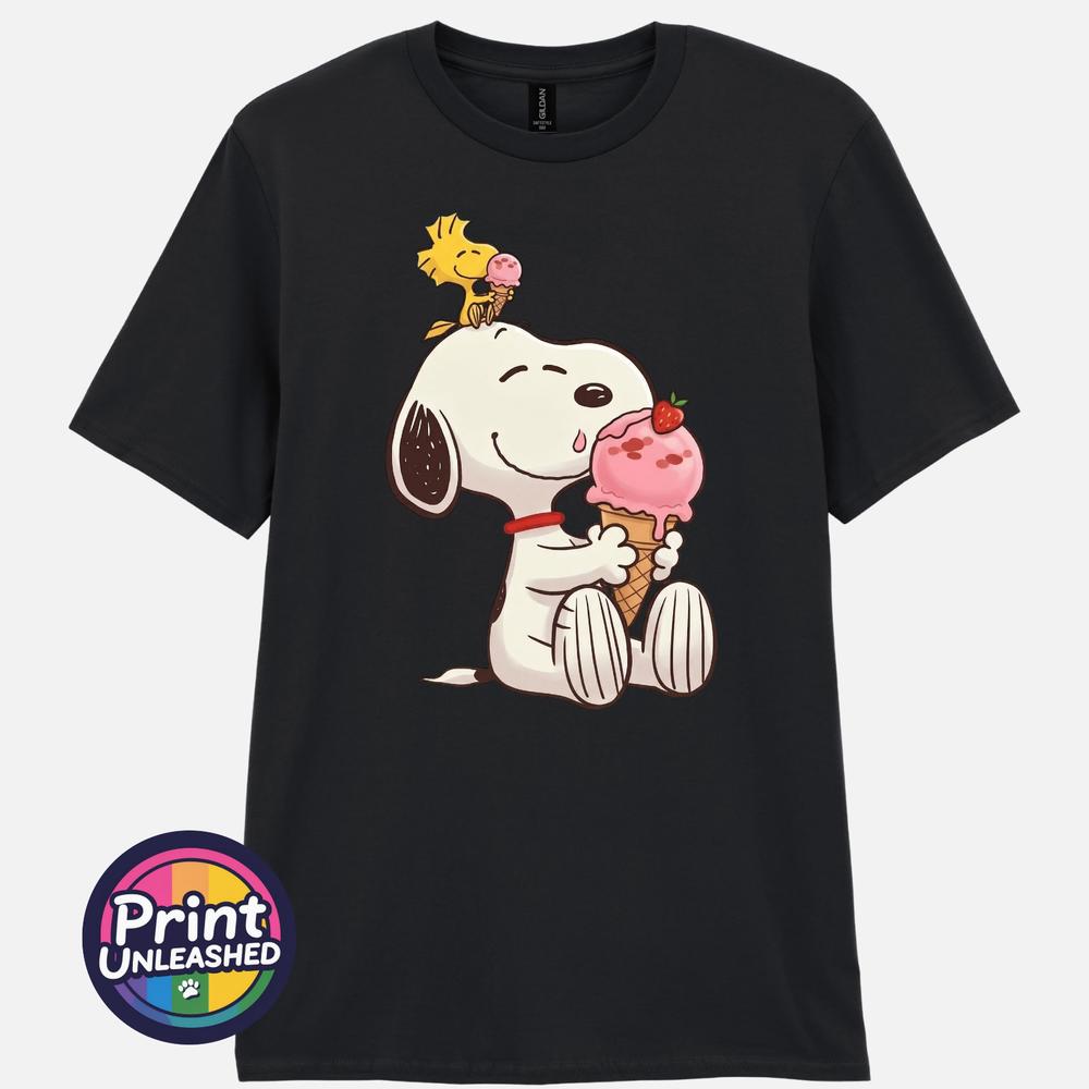 Beagle Ice Cream TShirt Unisex S2XL Cotton Tee Summer Dog Bird Top Gift
