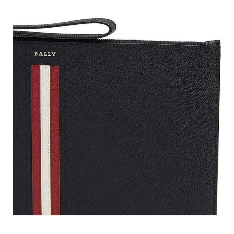 Bally Полосатый Декорированный Кожаный Клатч Мужской клатч Черный THALDEN-LT-10