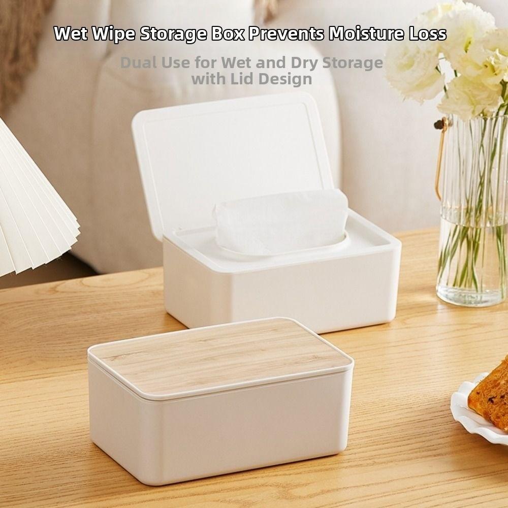 With Lid Wet Wipes Storage Box Pull-out Large Opening Tissue Dispenser Reusable Multi-purpose Sealed Wet Tissue Case Desktop