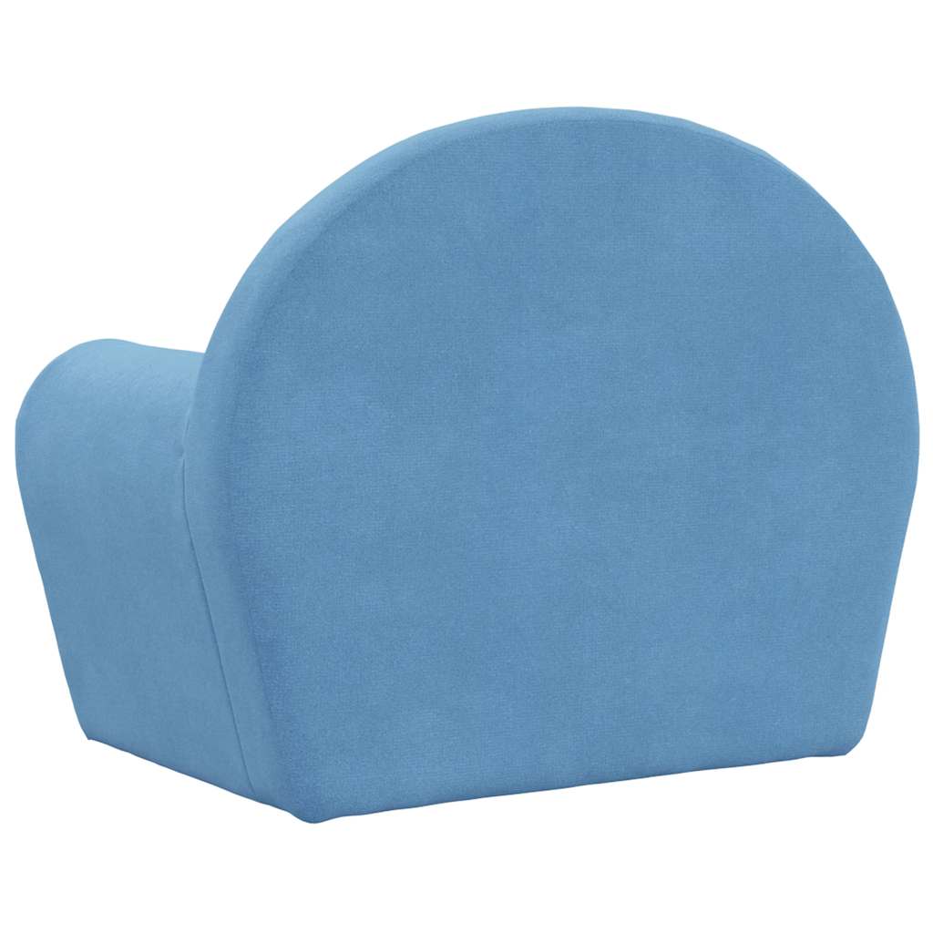 Children s Sofa Blue Soft Plush