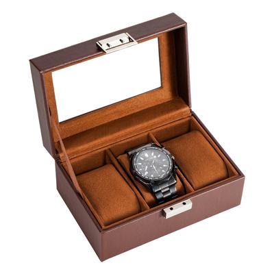 ProCase Коробка для часов на 3 слота Хранение часов Держатель для часов Органайзер для витрины для часов со стеклянной крышкой Мужчины, Мужской футляр, Мужчины,