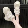 2024 Stylish Women's Plush Fur Platform Velcro Shoes: Warm, Height-Boosting Casual Leather Sneakers