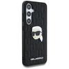 Чехол Karl Lagerfeld Кожаный Монограмма Логотип Значок Голова Карла Для Samsung Galaxy S25 Черный