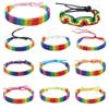Classic Rainbow Braided String Bracelet Adjustable Bohemian Rope Woven Hand Chain  Women