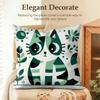 Modern Art Cat Pattern Cushion Cover Natural Linen Organic Fabric DoubleSided Printing Sofa Home Decor Gift Pillow Case