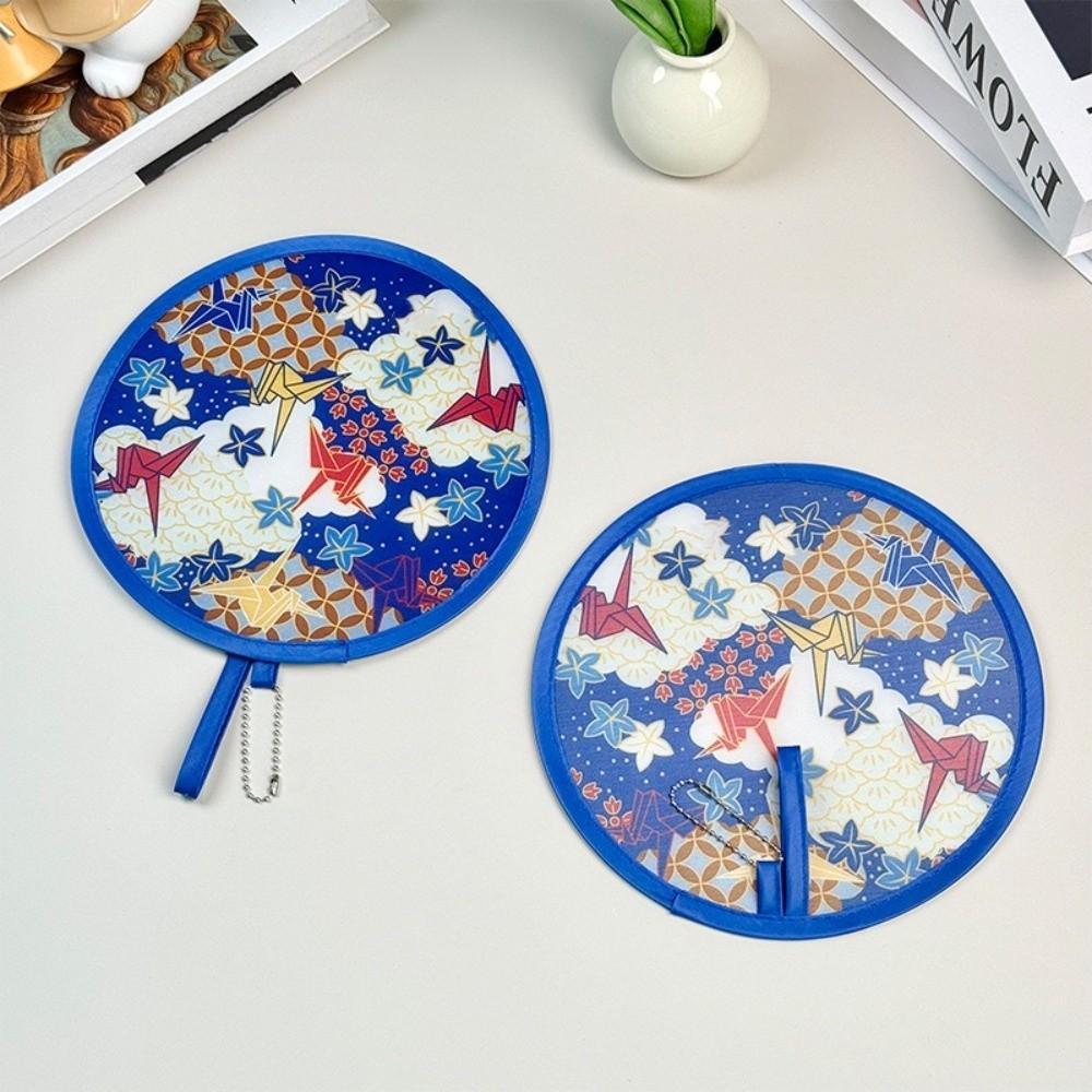 Japanese Style Folding Fan Mini Size Round Decorative Fan Summer Handheld Fan