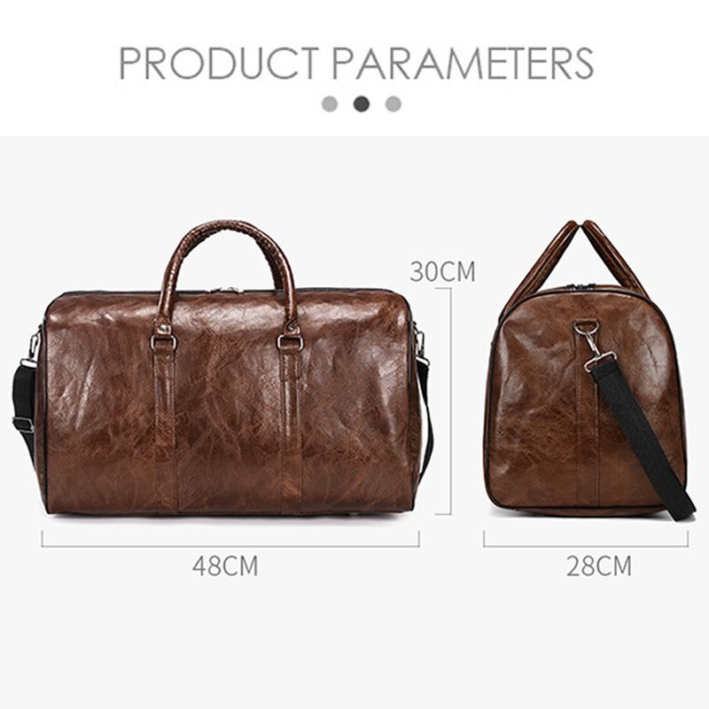 PU Дорожная сумка Большая емкость Цилиндрическая Спортивная сумка для фитнеса Деловая Повседневная Короткая деловая поездка Багажная сумка