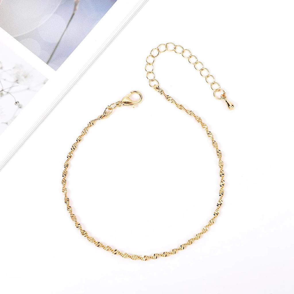 Очаровательные ювелирные изделия, золотые регулируемые ножные браслеты-цепочки для женщин