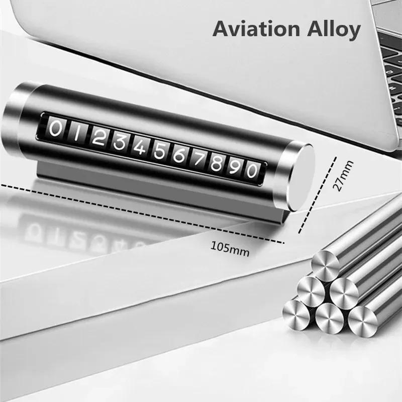 Металлическая автомобильная временная парковочная карта, универсальная вращающаяся табличка с номером телефона, алюминиевые наклейки, парковочная остановка в автомобильном Стайлинге, автоаксессуары