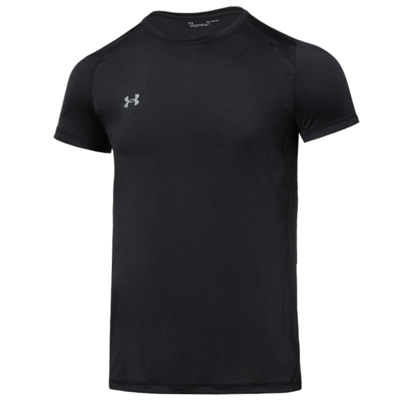 Under Armour Однотонная Повседневная Дышащая Футболка с Коротким Рукавом для Бега Мужская Черная 23500506-001