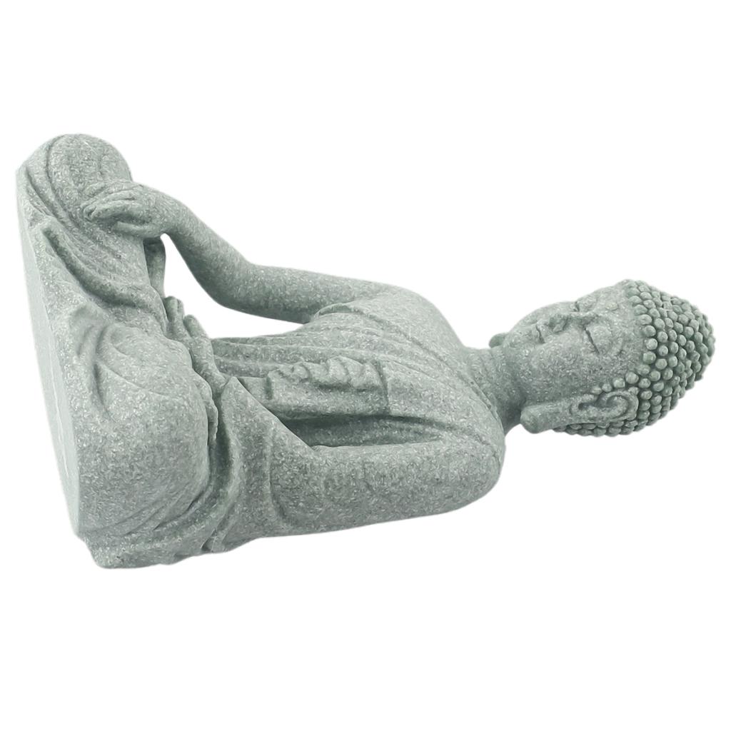 Садовый орнамент Сидящий Будда из смолы 4x8x12 см Будда орнамент Песчаник смола статуя Декор Камень Дзен Эффект Новый Высокое качество