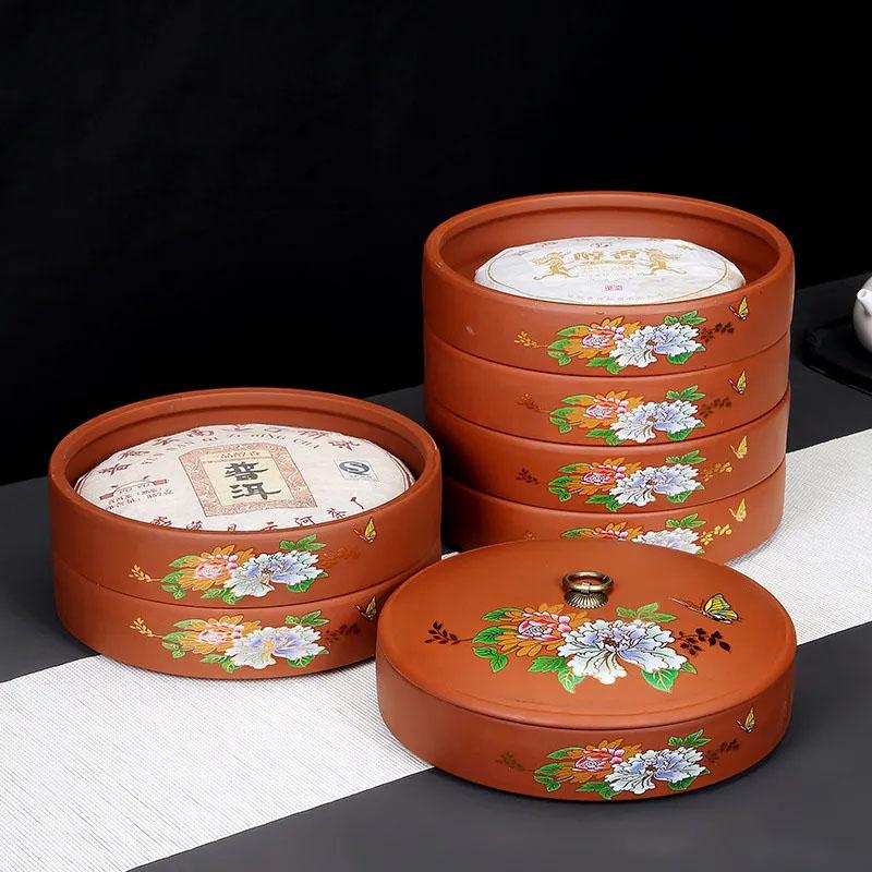 Коробка для хранения чайных лепешек, многослойная керамика, герметичный контейнер для хранения закусок, элегантный принт, органайзер для кофейных зерен в форме ореха