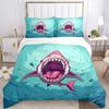 3pcs Shark Attack Bedding Set, Includes 1 Comforter + 2 Pillowcases, Without Pillow Inserts, Soft Comfortable, Lightweight Breathable, Print