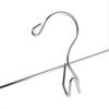 Amber Home Skirt Hangers, Trouser Hangers, Set of 20, Silver, with Interlocking Hooks, Large Clips, Space-Saving Metal Steel Hangers, Convenient Stora