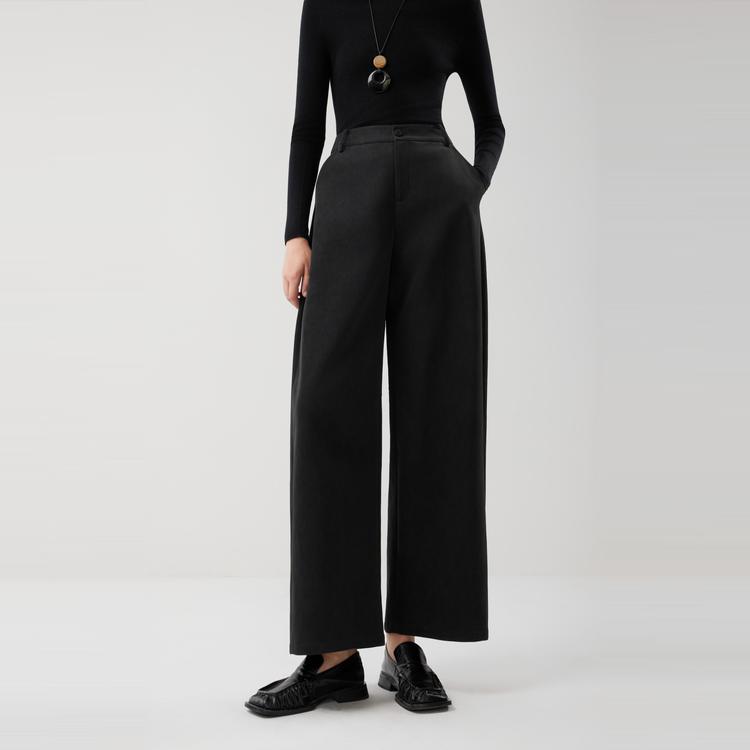 ELLE French Style Workwear Loose Versatile Slimming Fashion Straight Leg Wide Leg Pants Casual Pants Women bottoms L8WKS220