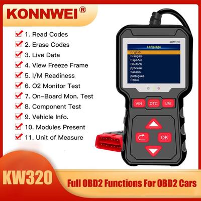 KONNWEI KW320 Obd2 Автомобильный сканер Obd Авто Инструменты Obd 2 Диагностический инструмент Профессиональный автомобильный сканер Автомобильный считыватель кодов для авто