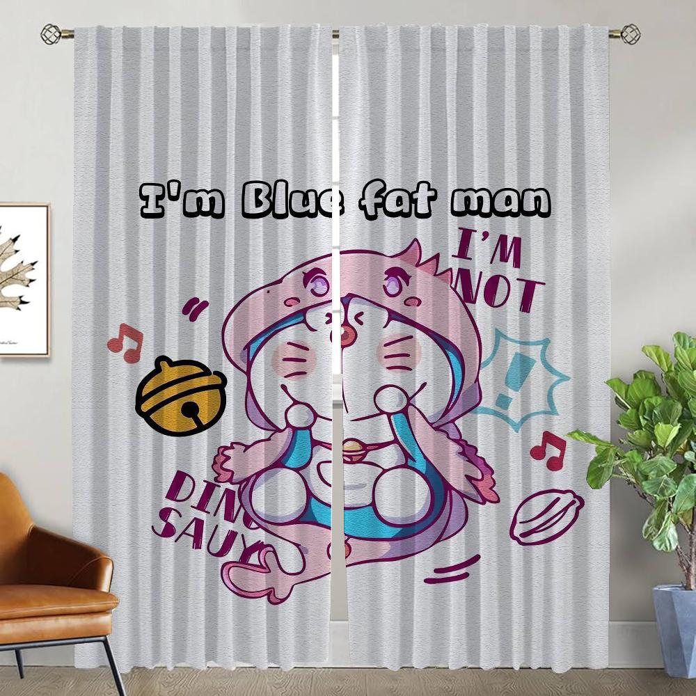 Тюль для спальни Doraemones Занавеска для гостиной Хэллоуин Украшение Кухонные занавески 2 штуки Шторы Домашний интерьер