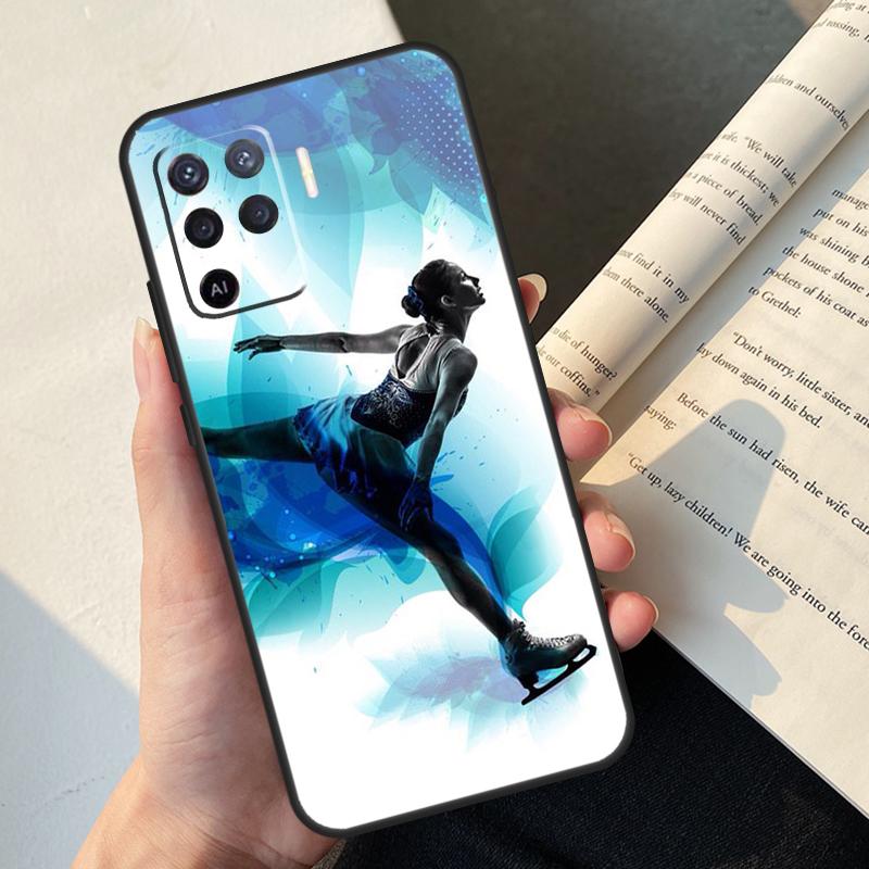 Ice Skating Case For Oppo A58 A98 A78 A18 A38 A60 A80 A40 A77 A57 A17 A74 A54 A94 A96 A76 A16 A15 A5 Pro