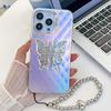 For Apple 16E Three-dimensional Butterfly Stand Electroplated Laser for IPhone15promax Bracelet Mobile Phone Case