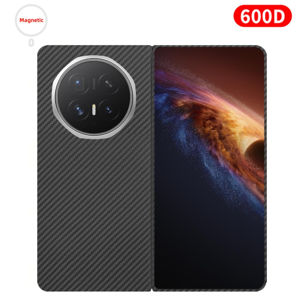 Для Honor Magic V6 Чехол из углеродного волокна 600D Ткань из кевларового волокна Арамидное волокно Ультратонкий Жесткий чехол Магнитный Черный Тонкий Легкий Красный Премиум