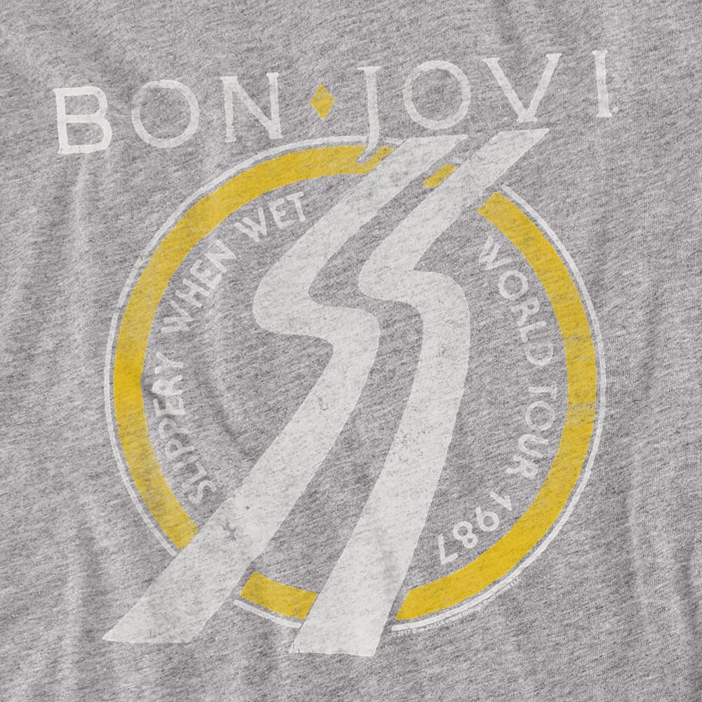 Bon Jovi Unisex Adult Slippery When Wet World Tour Heather T-Shirt