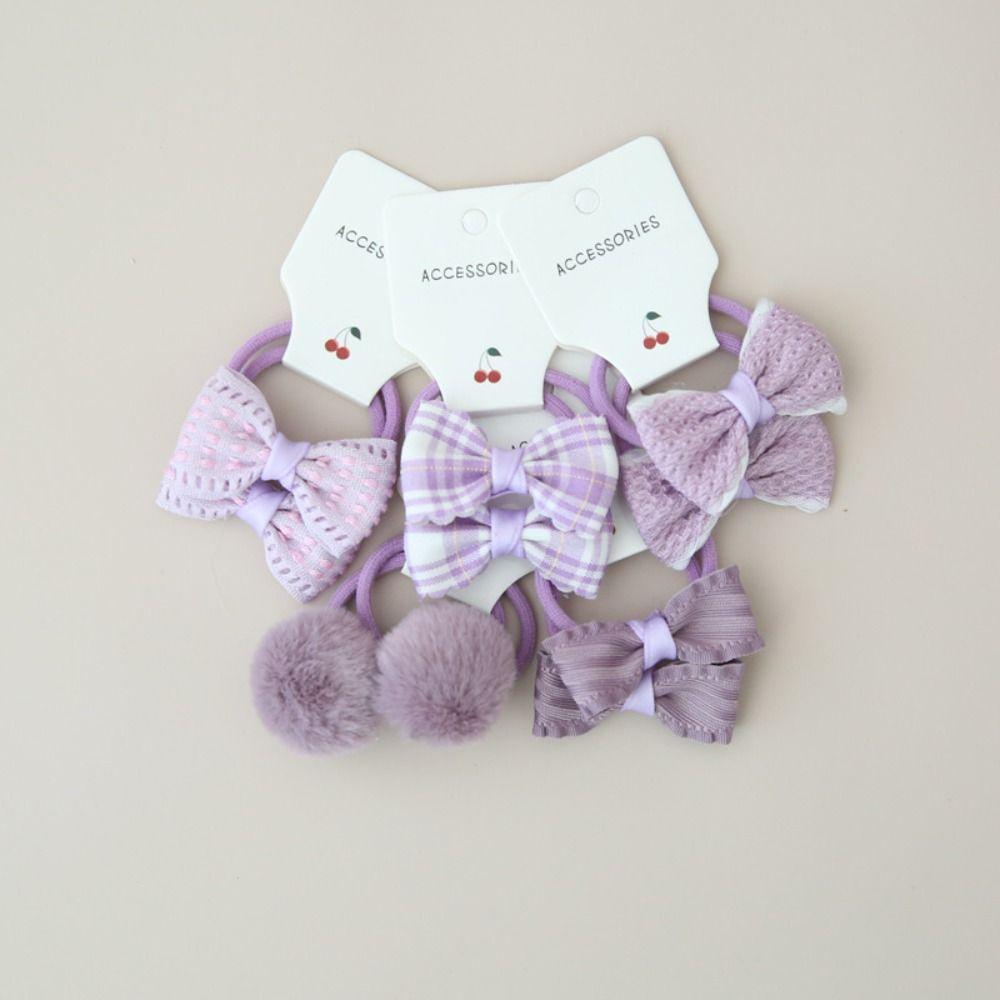 10Pcs Sweet Hair Ties Bowknot Kids Girls Hair Rope Hair Accessories Bows Flower Headdress
