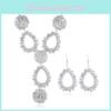 Chic Geometric Water Drop Necklace Set With Alloy Pendant And Chain Spring For