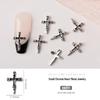 Chrome Heart Cross & Diamond Nail Art Jewelry - Retro Punk Style Accessories