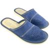 Dark navy blue house slippers, women's leather suede slippers 37