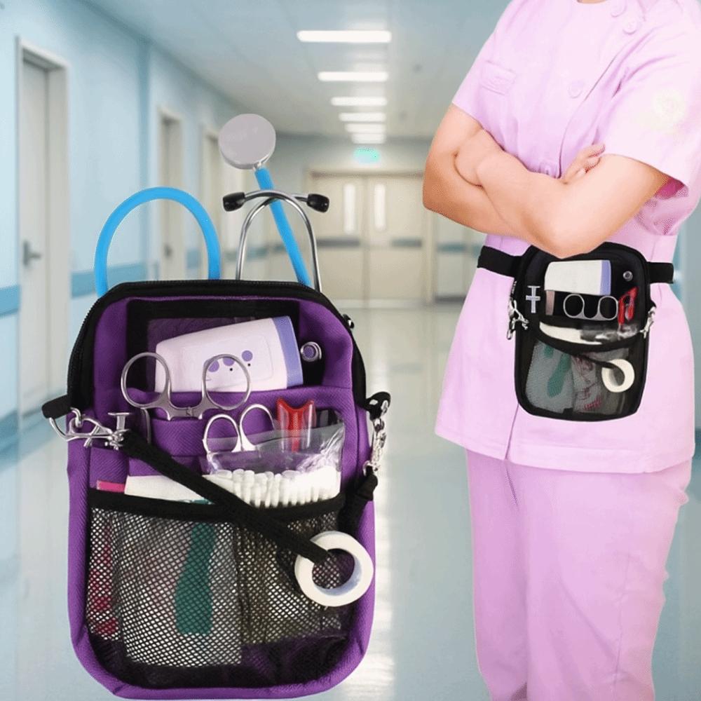 Multi Pocket Nurse Crossbody Bag Adjustable Strap Nurse Waist Pouch Nurse Hip Bag Nursing Home