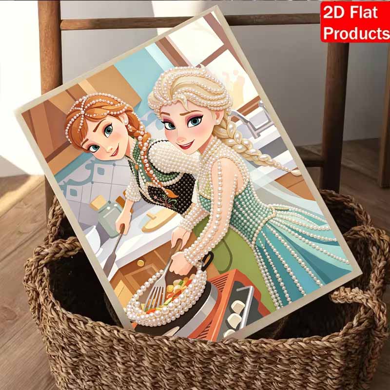 Disney Жемчужная Живопись Анна и Эльза Сделай Сам Жемчужная Живопись Каменное Искусство Жемчужная Точечная Живопись Картины Поделки Подарки для Взрослых Новичков Декор для Дома