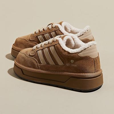 [Фанфна] Ретро немецкие тренировочные туфли женские 2025 осень и зима новые флисовые на платформе повседневные универсальные туфли Форреста Гампа