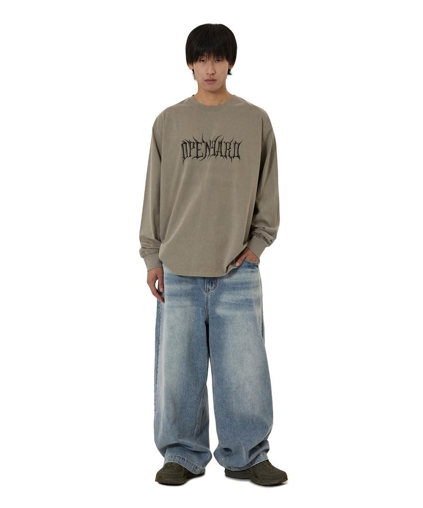 OHY Washed Old Eng L/S Tee - Khaki