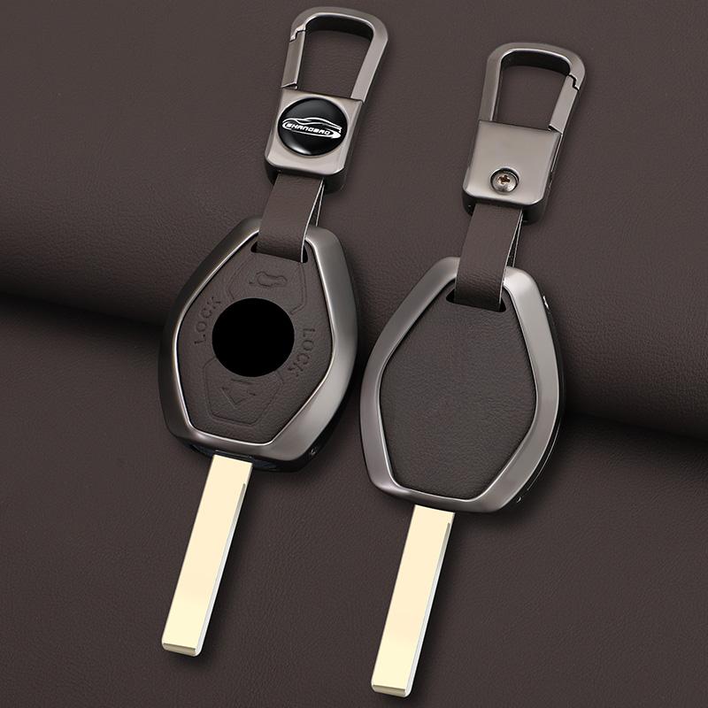 Interior Mouldings Car Zinc Alloy Leather Key Case Cover For BMW 3 5 7 Series X5 E53 X3 F83 E46 E39 E38 E60 E63 E61 E64 330i Z3