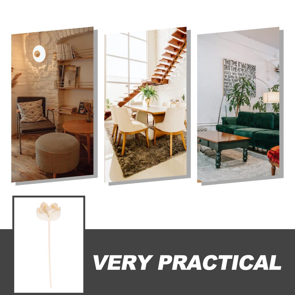 4Pcs Artificial Dry Flowers Essential Oil Diffuser Sticks Diy Craft Home Office Desk Flower Diffusers Aroma Room Freshener Gift