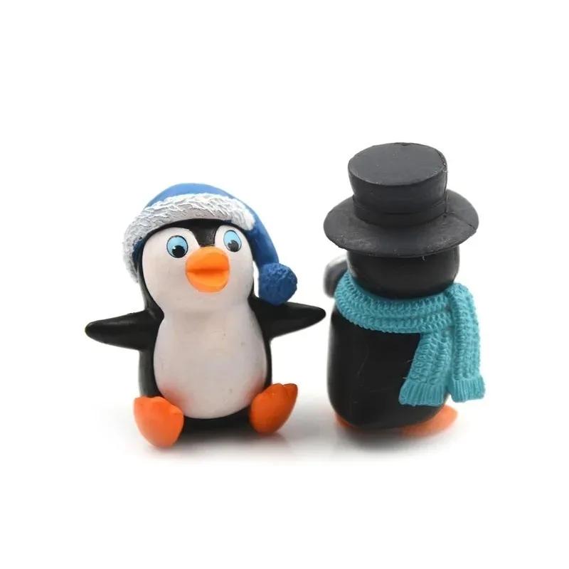 4 шт./набор DIY Crafts Mini Winter Penguin Mini Figure Christmas Figures For Fairy Garden Gnomes Moss Terrariums Decoration