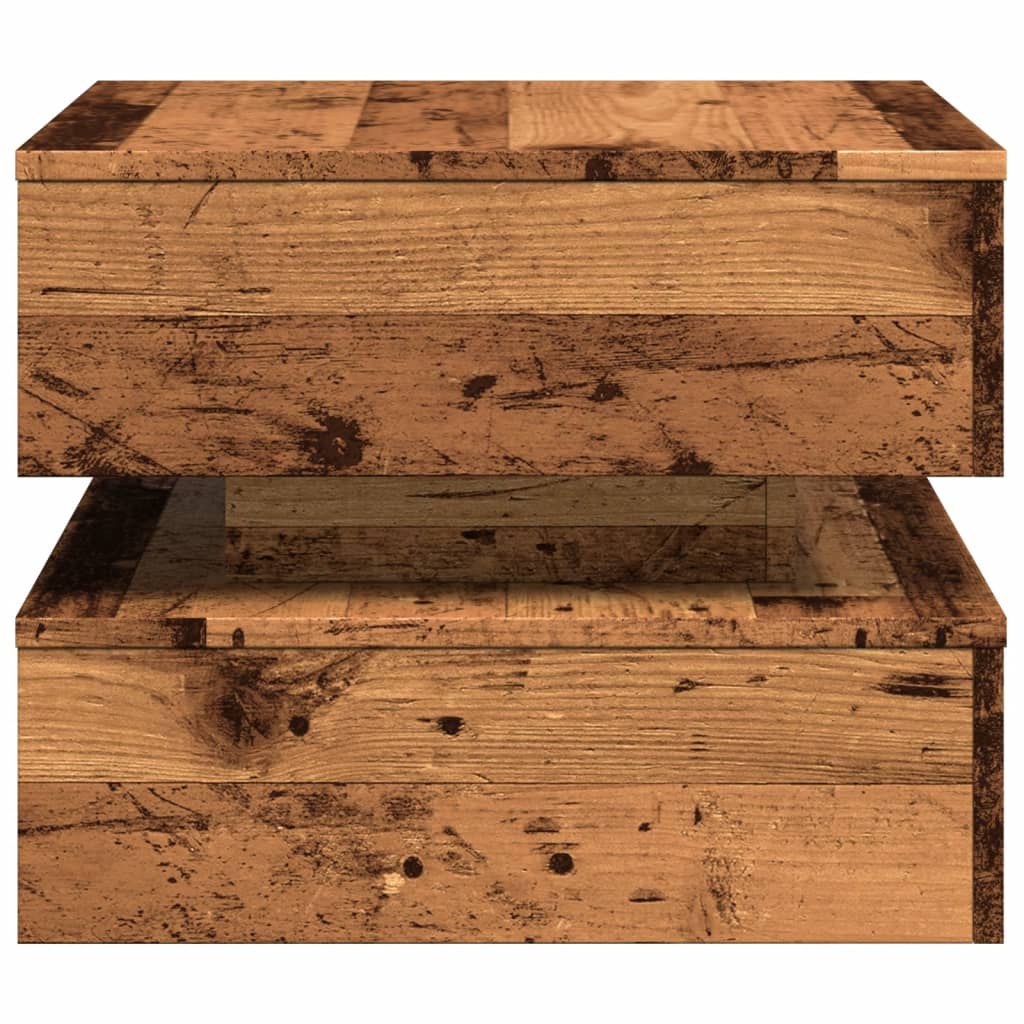 Vidaxl Кофейный столик со светодиодной подсветкой, Старое дерево, 50x50x40 см