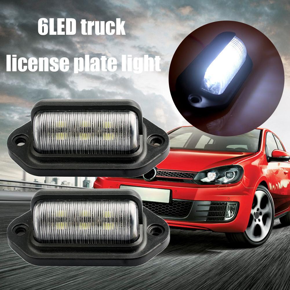 6 Led Car License Number Plate Light For Suv Automobile Truck Bus And Trailer Tail Lamp Side Step Bulbs Car License Plate Light