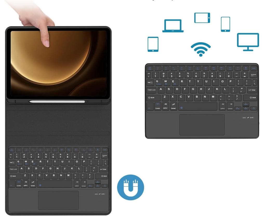 Touchpad keyboard case for Samsung Galaxy Tab S10 FE Plus S10 FE+ 13.1"