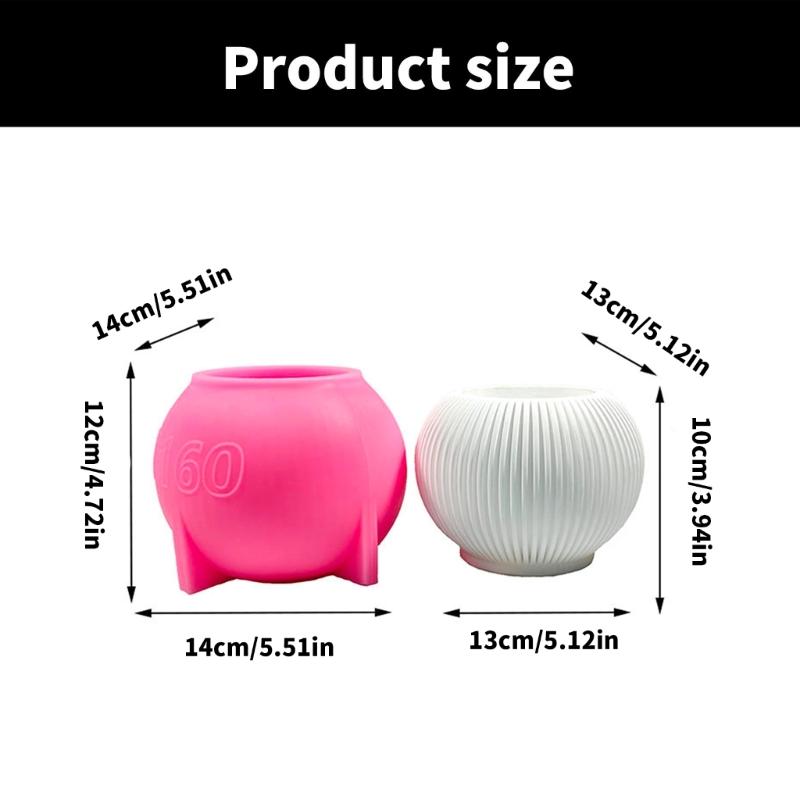 Silicone Stripe Vase Mould for Creative Crafters and Jewelry Enthusiasts Flower Pot Home Decoration Accessory Mould