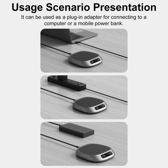 Подогреватель для кофейной кружки беспроводной USB перезаряжаемый подогреватель для дорожной кружки с теплопроводящим основанием портативный подогреватель для напитков